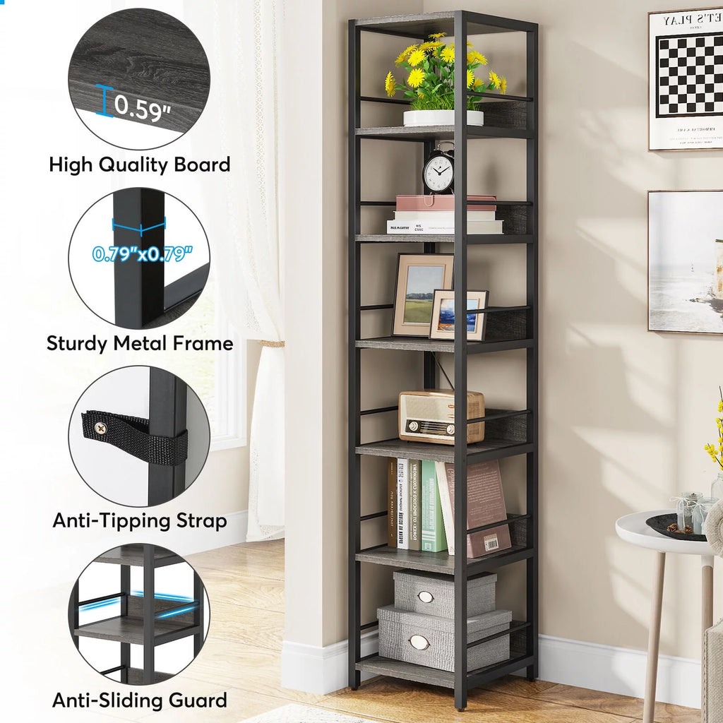 75" 6 Tier Narrow Bookshelf G6620