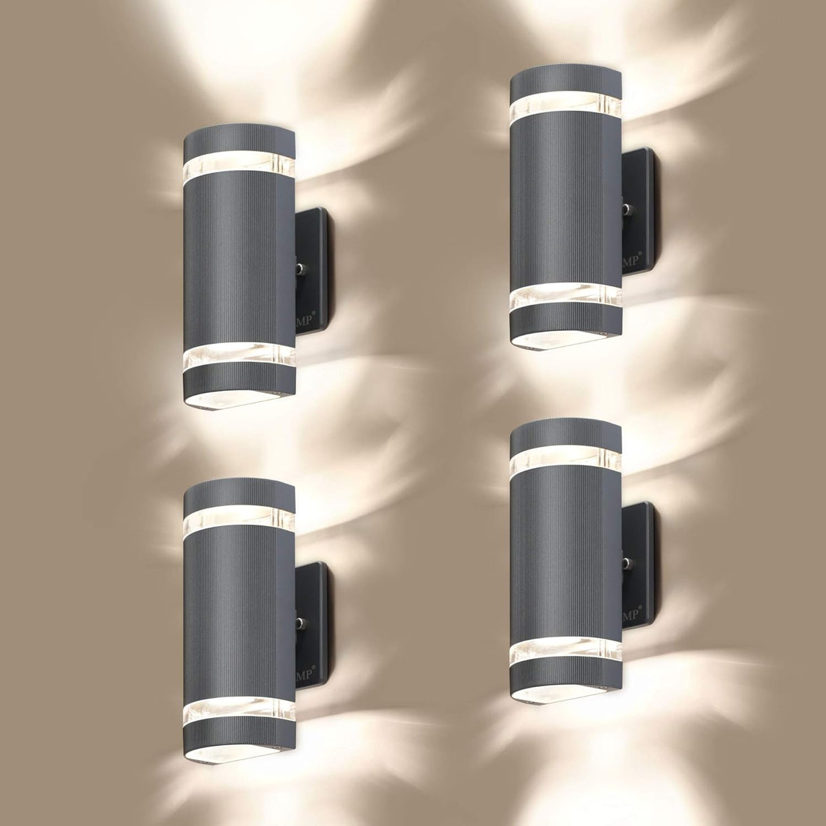4 Pack Semi Cylinder Outdoor Wall Light, Aluminum Waterproof, 3000k 5W D9860