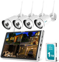 10'' Monitor 2K 2-Way Audio WiFi Security Camera System Outdoor with 1TB HDD M581