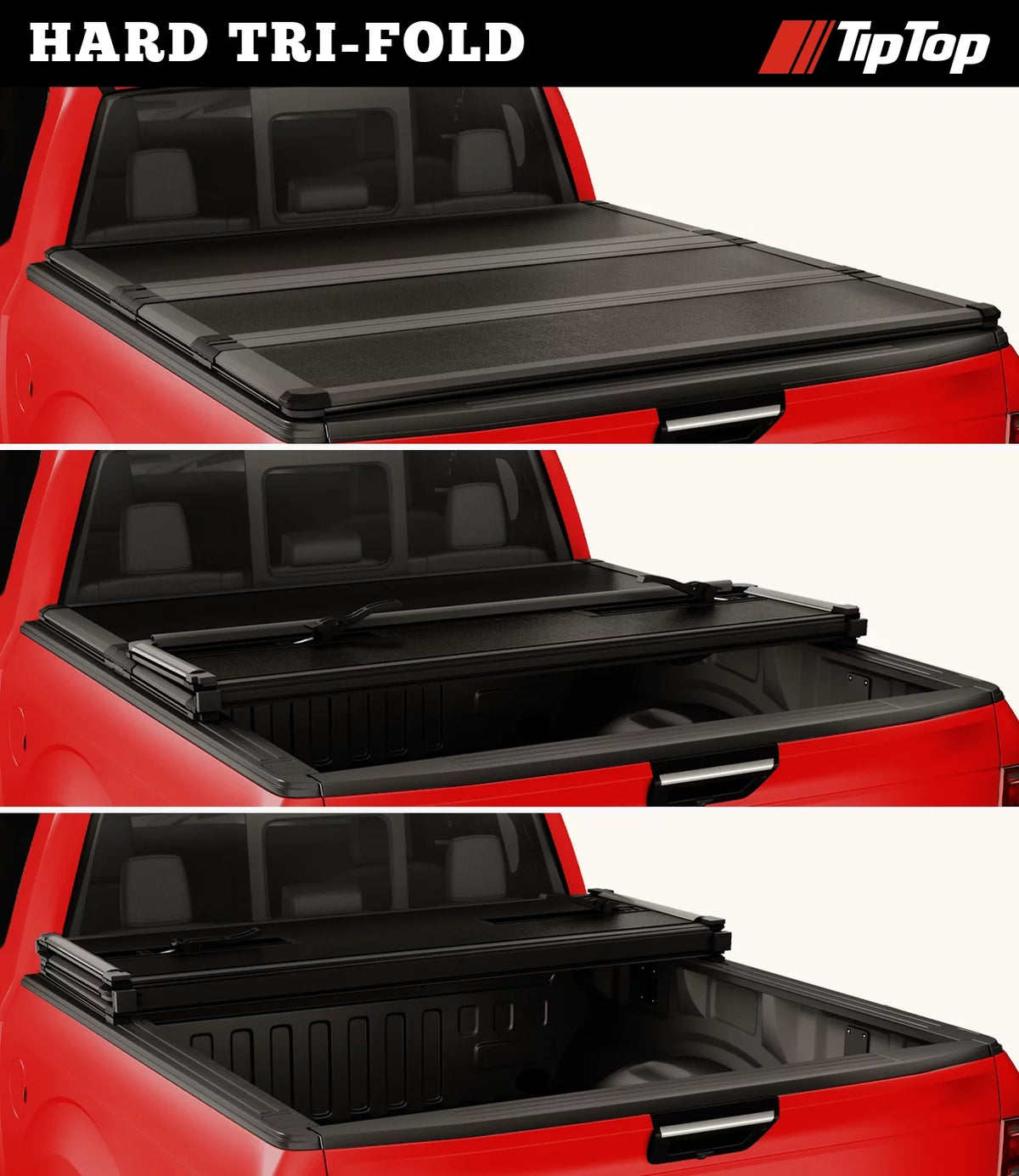Hard Tri-Fold Tonneau Cover Truck Bed 6ft Bed T41703