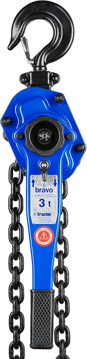 Lever Chain Hoist, 3/4 Ton Capacity, 10 ft Lift Z25121