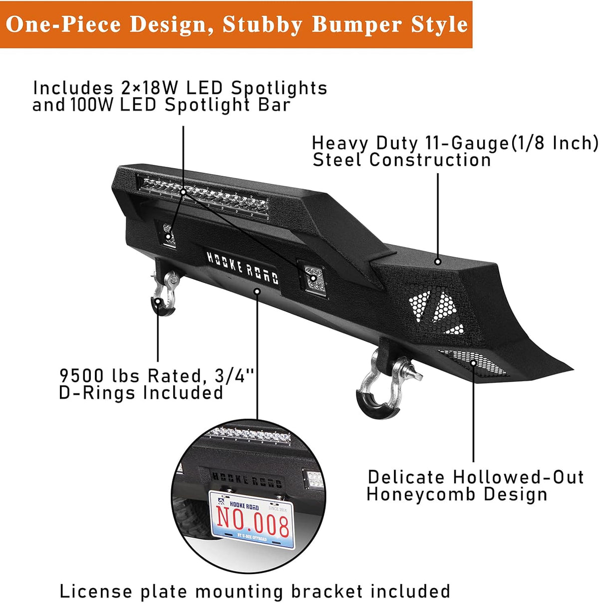 Stubby Front Bumper & Full Width Rear Bumper Kit for Toyota Tacoma 3rd Gen V5700