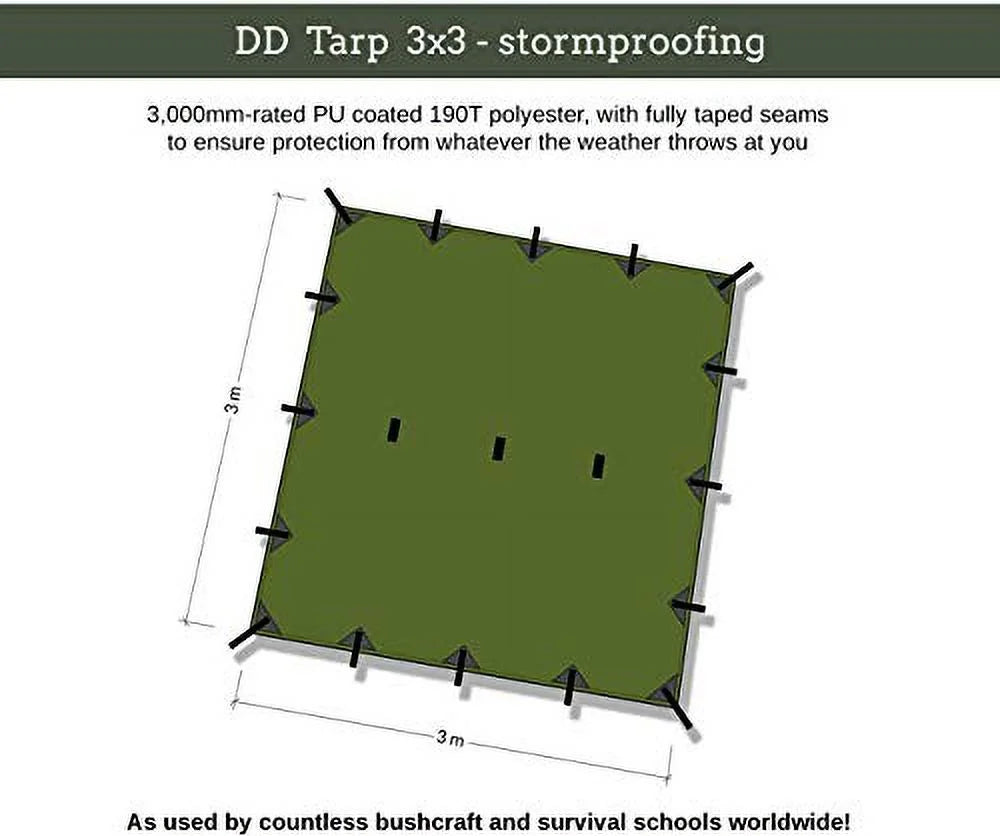 Olive Green Waterproof Rainfly Tarp Tent Shelter W873161