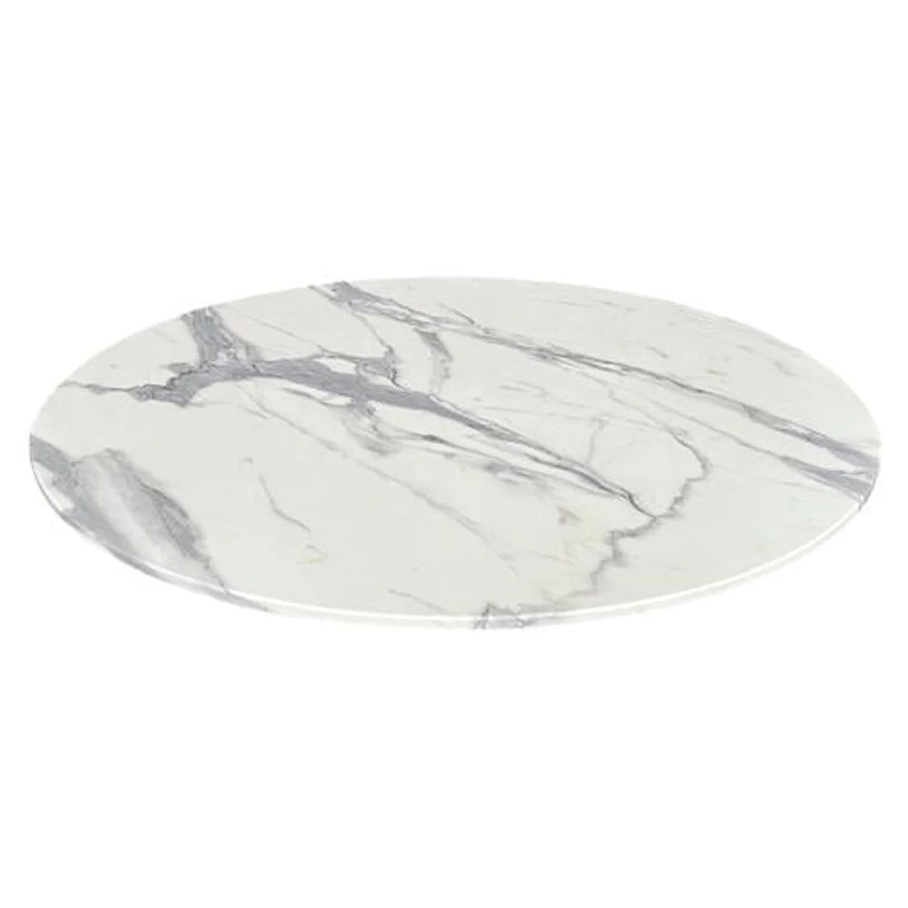 36" Diameter White Marble Indoor/Outdoor Table Top I87976