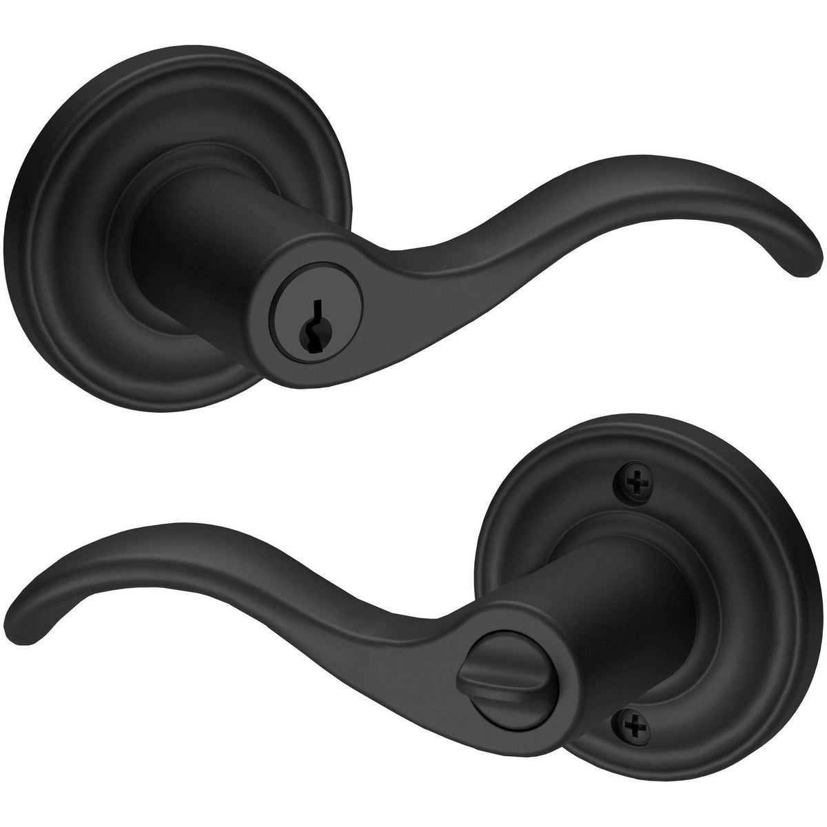 Satin Brass Keyed Entry Lever T671267