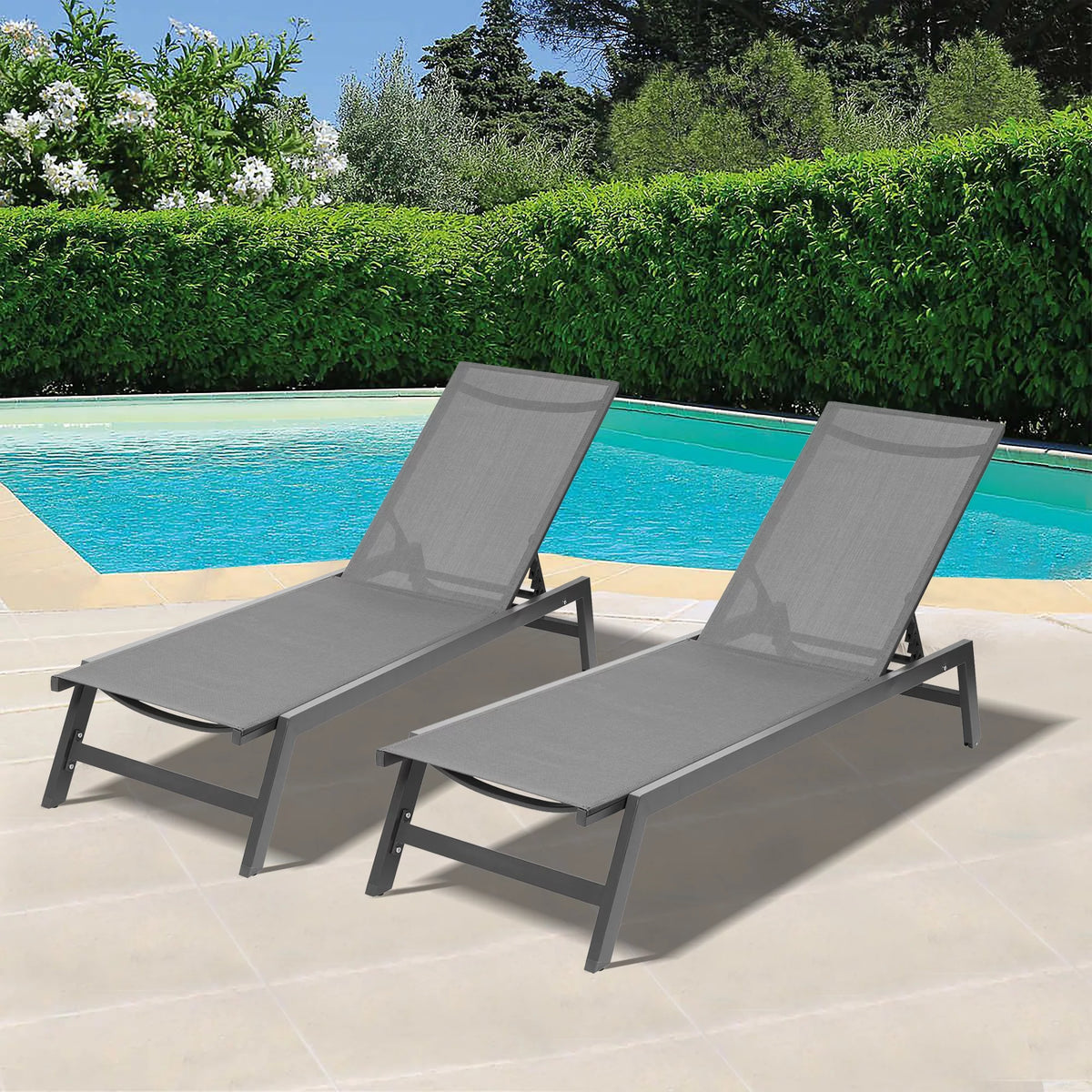 Adjustable Aluminum Outdoor Chaise Lounge Chair G370