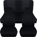 Black & Purple Full Set Front & Rear Seat Covers for 2-Door Jeep Wrangler TJ D644937