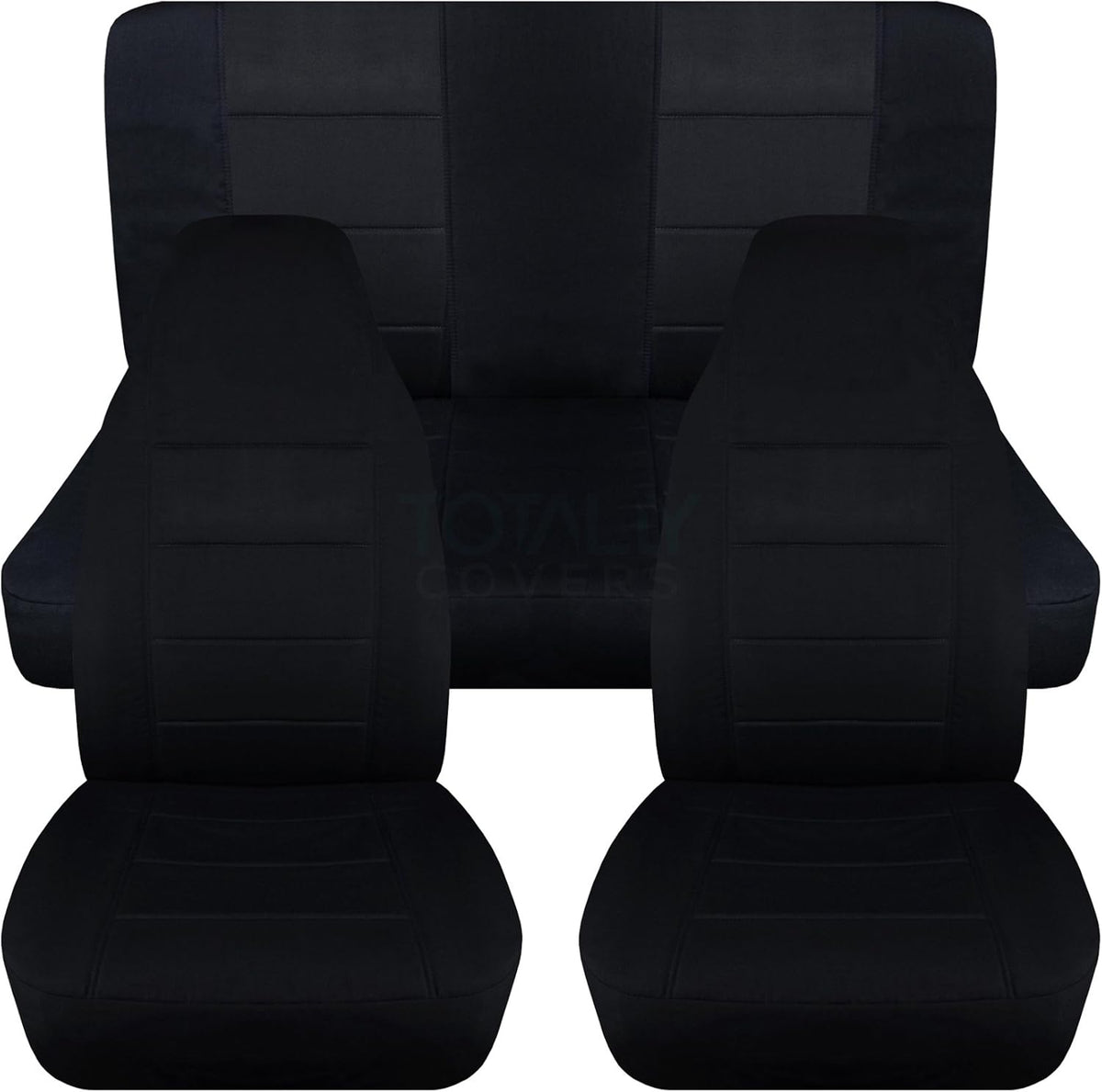 Black & Purple Full Set Front & Rear Seat Covers for 2-Door Jeep Wrangler TJ D644937
