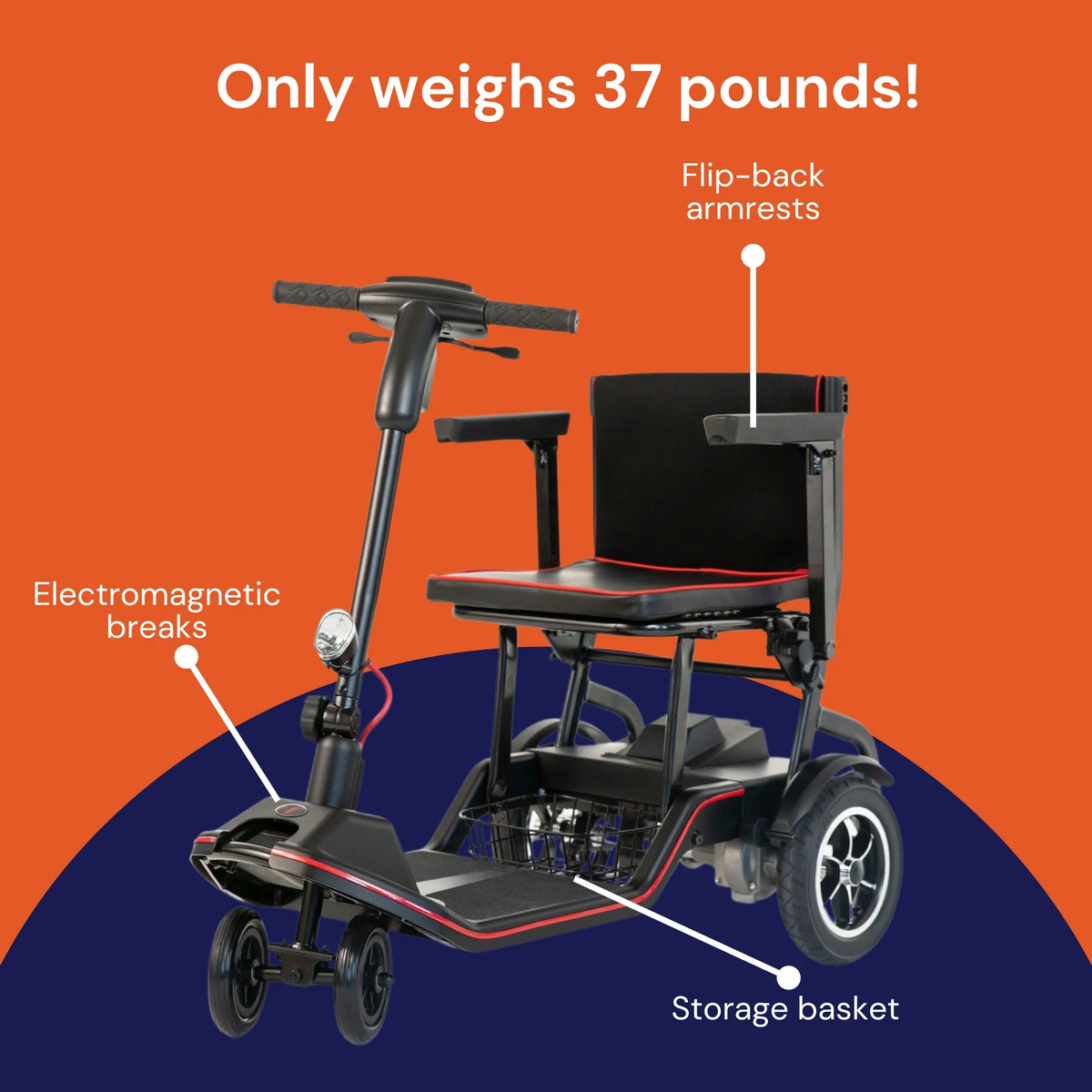 Foldable Electric Wheelchair Scooter 37 lbs O853807