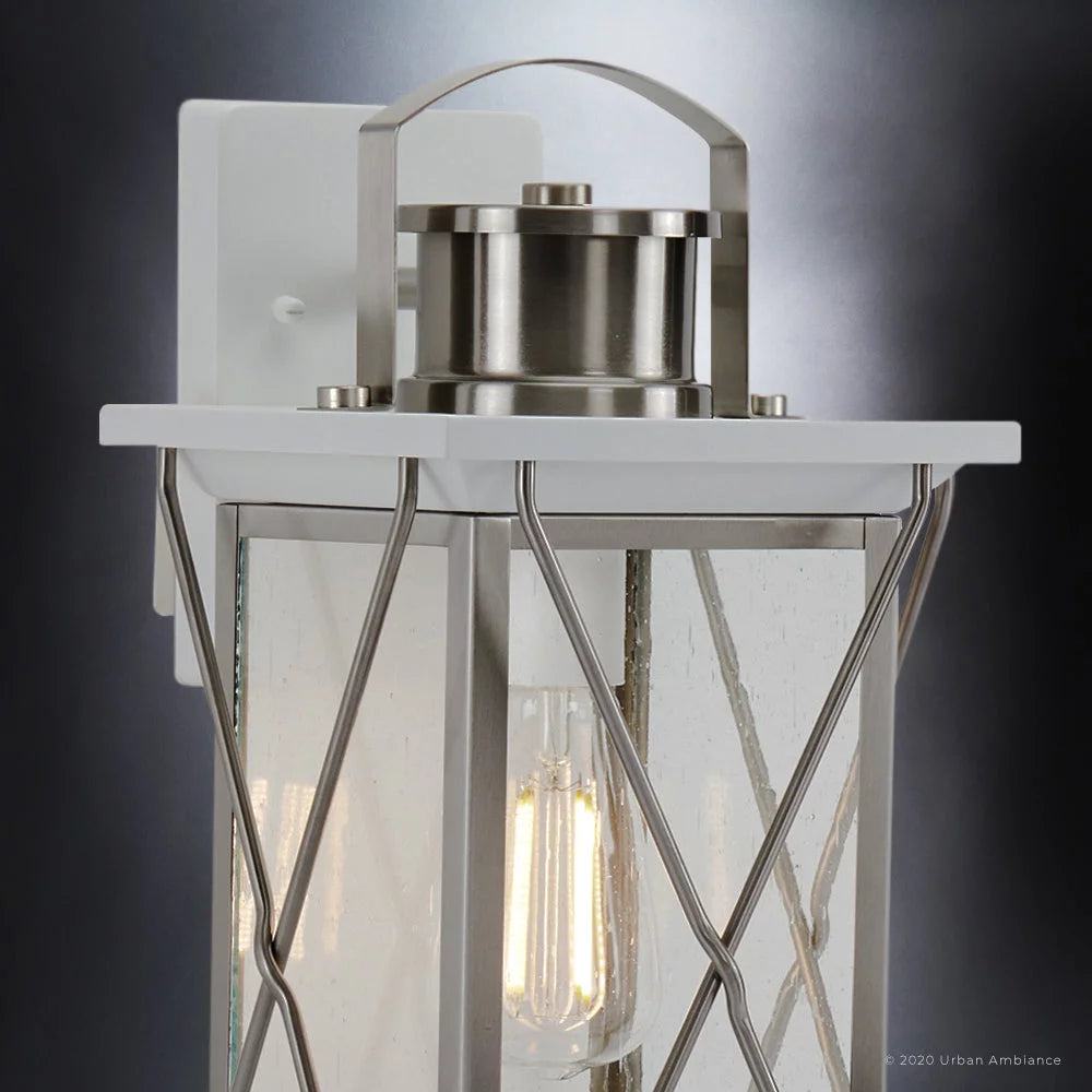 16''H Stainless Steel Outdoor Wall Sconce with Shatterproof Glass O973