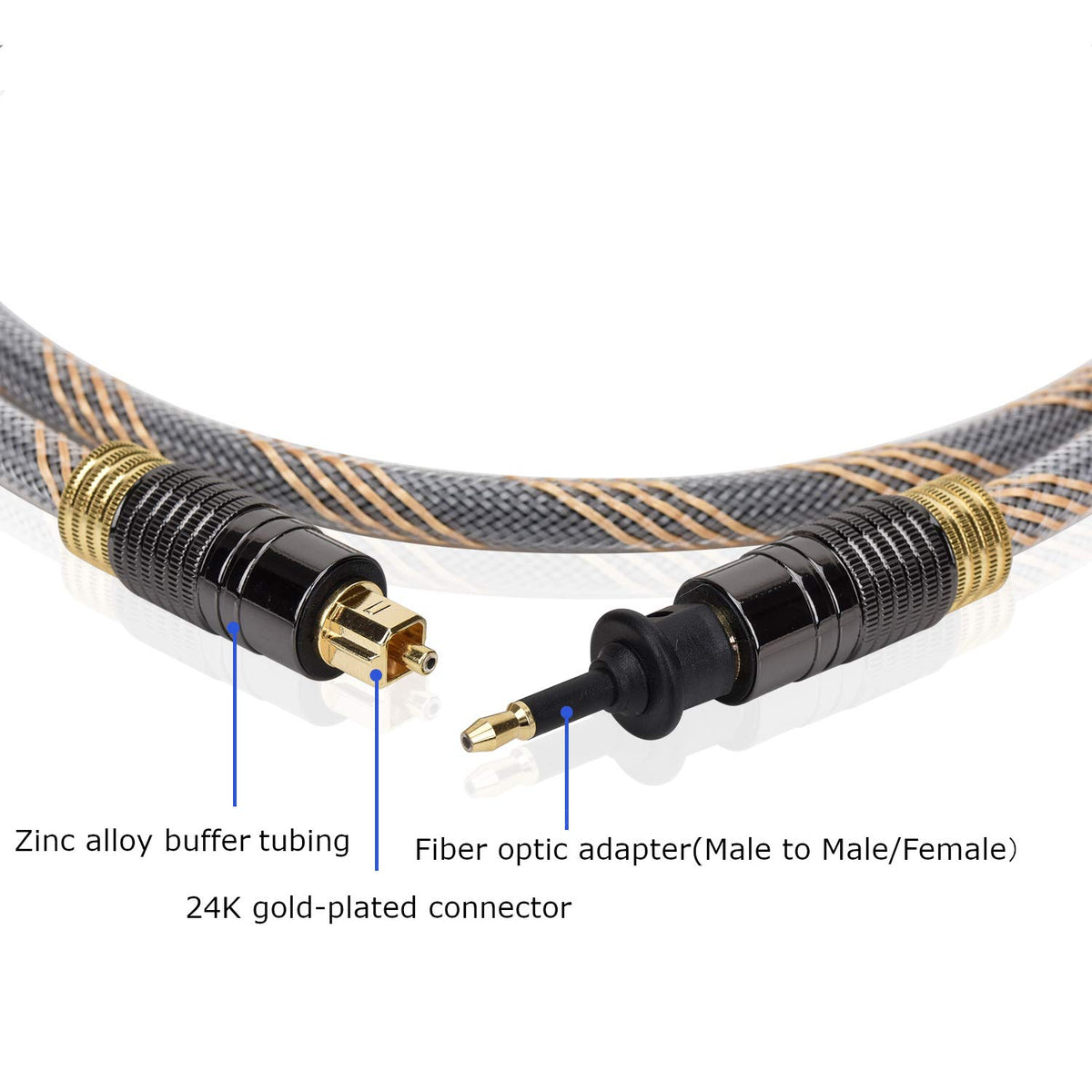 Digital Optical Audio Cable Male to Male 3M Pack of 2 M4381