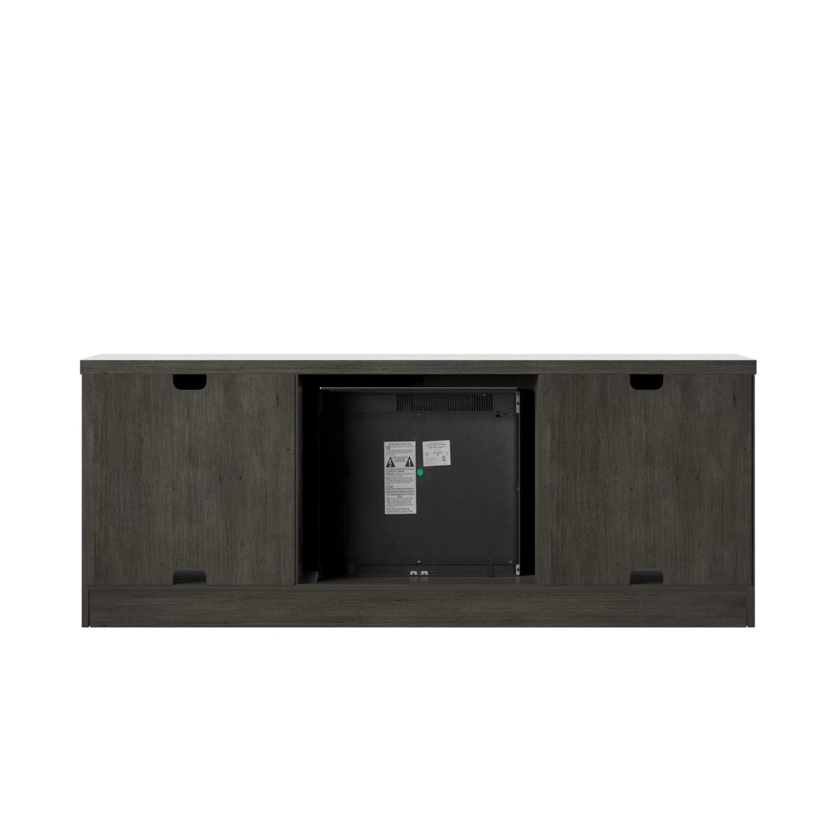 Weathered Gray TV Stand with Planked Doors X69240