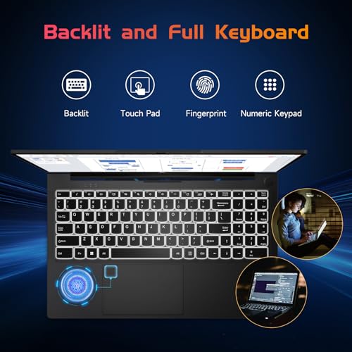 15.6 IPS FHD Laptop, 16GB RAM 1TB SSD Intel Pentium Quad Core N100, Backlit Keyboard Fingerprint R3599