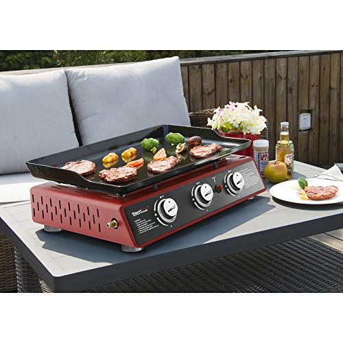 24-Inch 3-Burner Portable Table Top Gas Grill Griddle M538