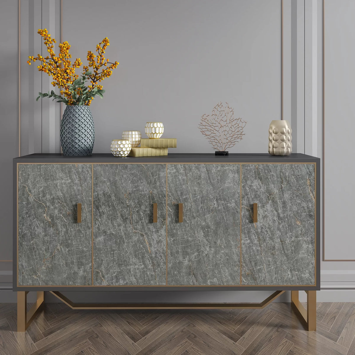 24"x354" Grey Marble Peel and Stick Wallpaper E75473