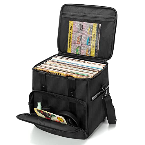 Vinyl Record Carrying Bag with Dividers Holds up to 60 LP Records U895