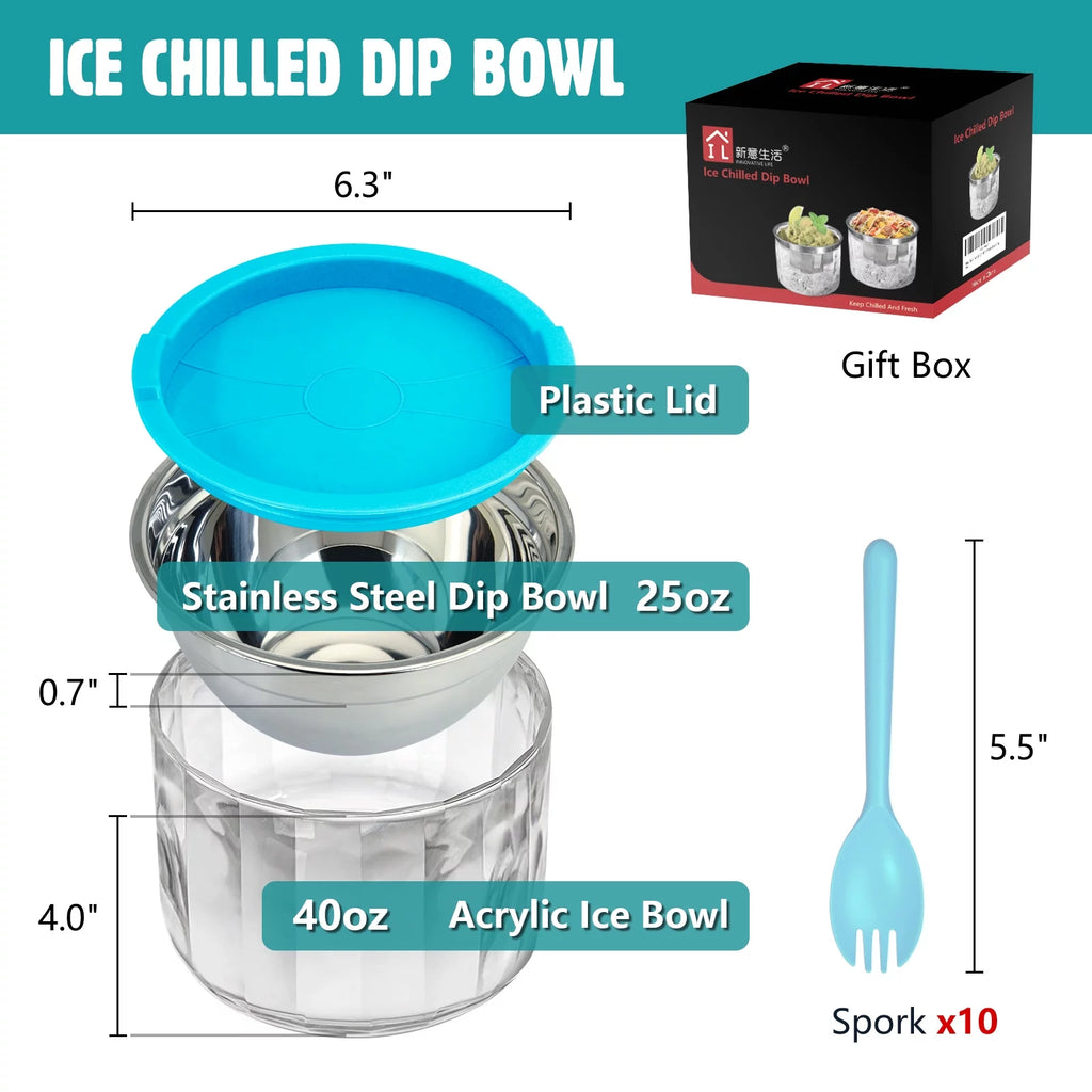 Clear 2Pack 25oz Serving Bowl with Acrylic Base P7040