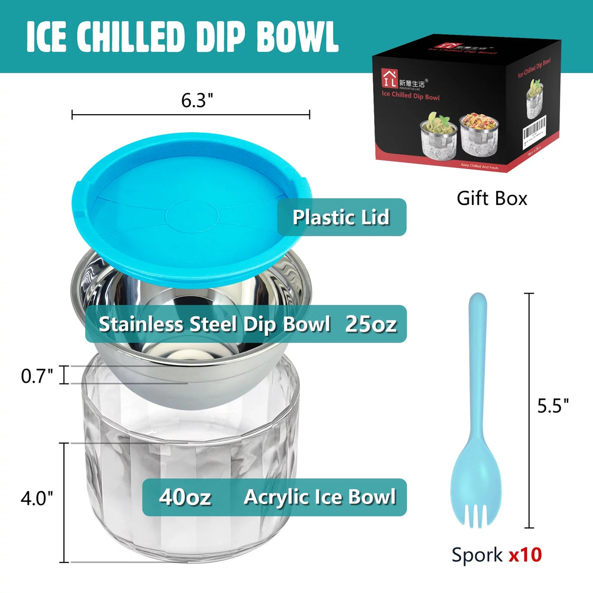 Clear 2Pack 25oz Serving Bowl with Acrylic Base P7040