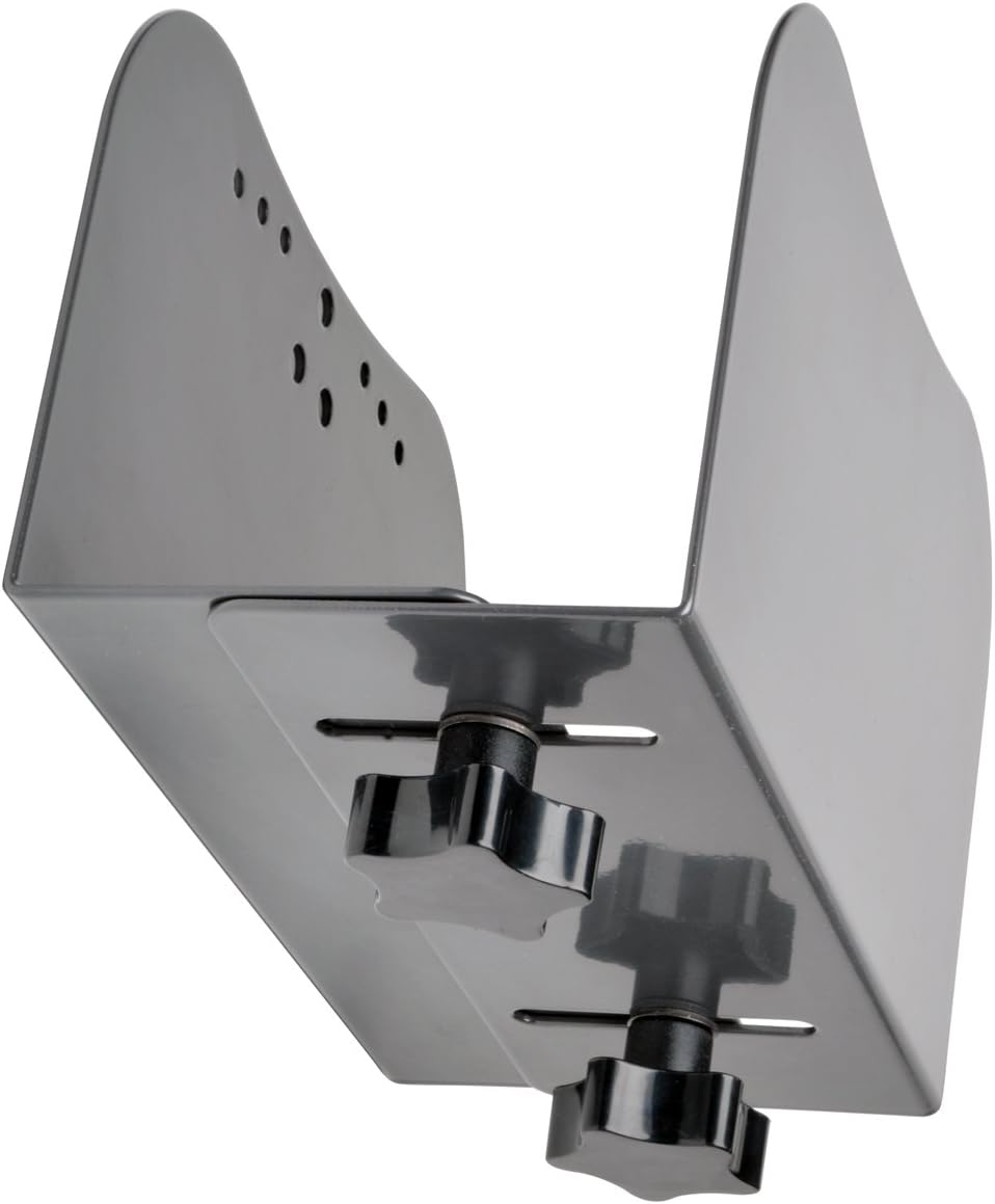 Adjustable Steel Computer Mount for CPU Displays 4-6.25 inches, Wall Mountable, Gray, Pack of 2 H13833