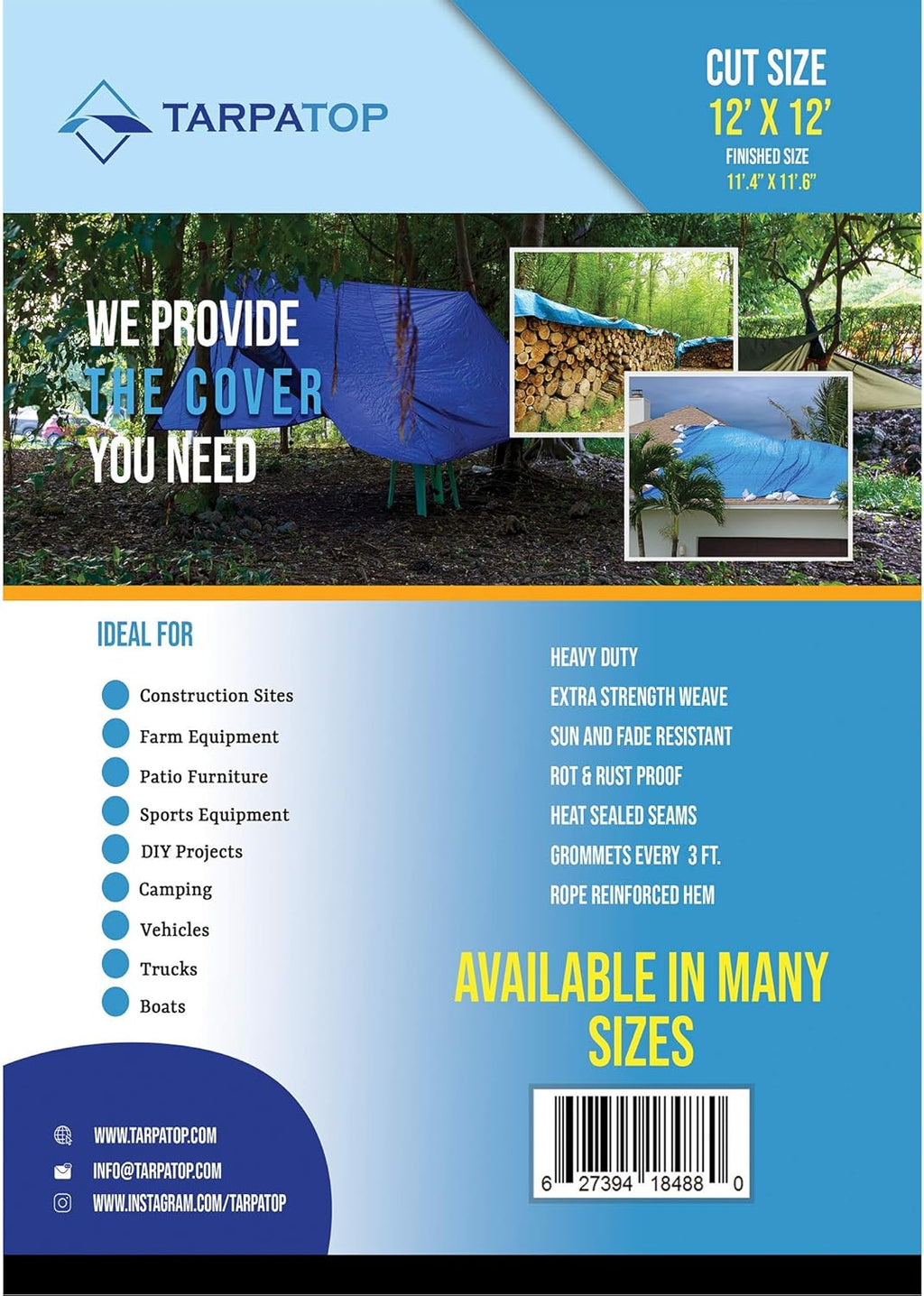 Blue Waterproof Poly Tarp E19901
