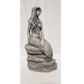 Gray Whitewashed Ceramic Mermaid Statue E875986