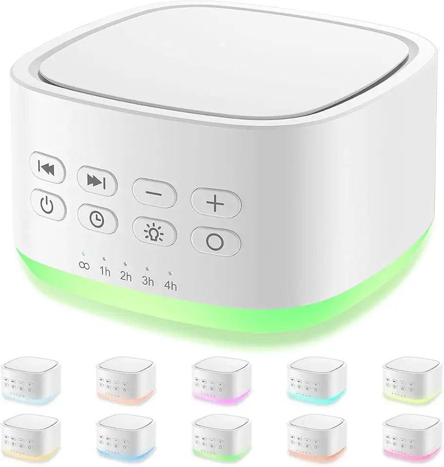 White Noise Machine with 10 Colors Lights and 25 Soothing Sounds L48640