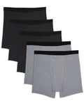 Men's Assorted Boxer Briefs, Black Grey Multi, 4XL, Pack of 5 F64555