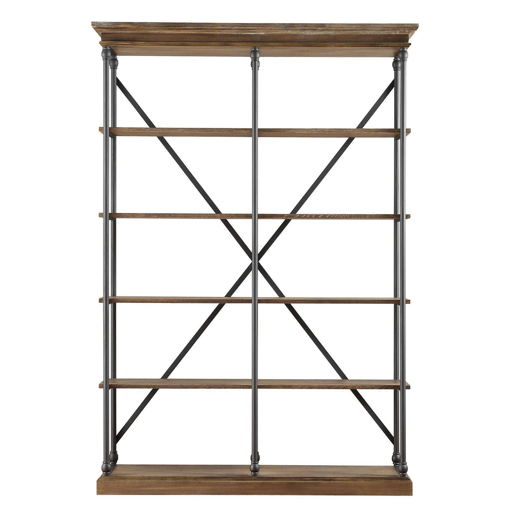 Antique White Double Shelving Bookcase F58817