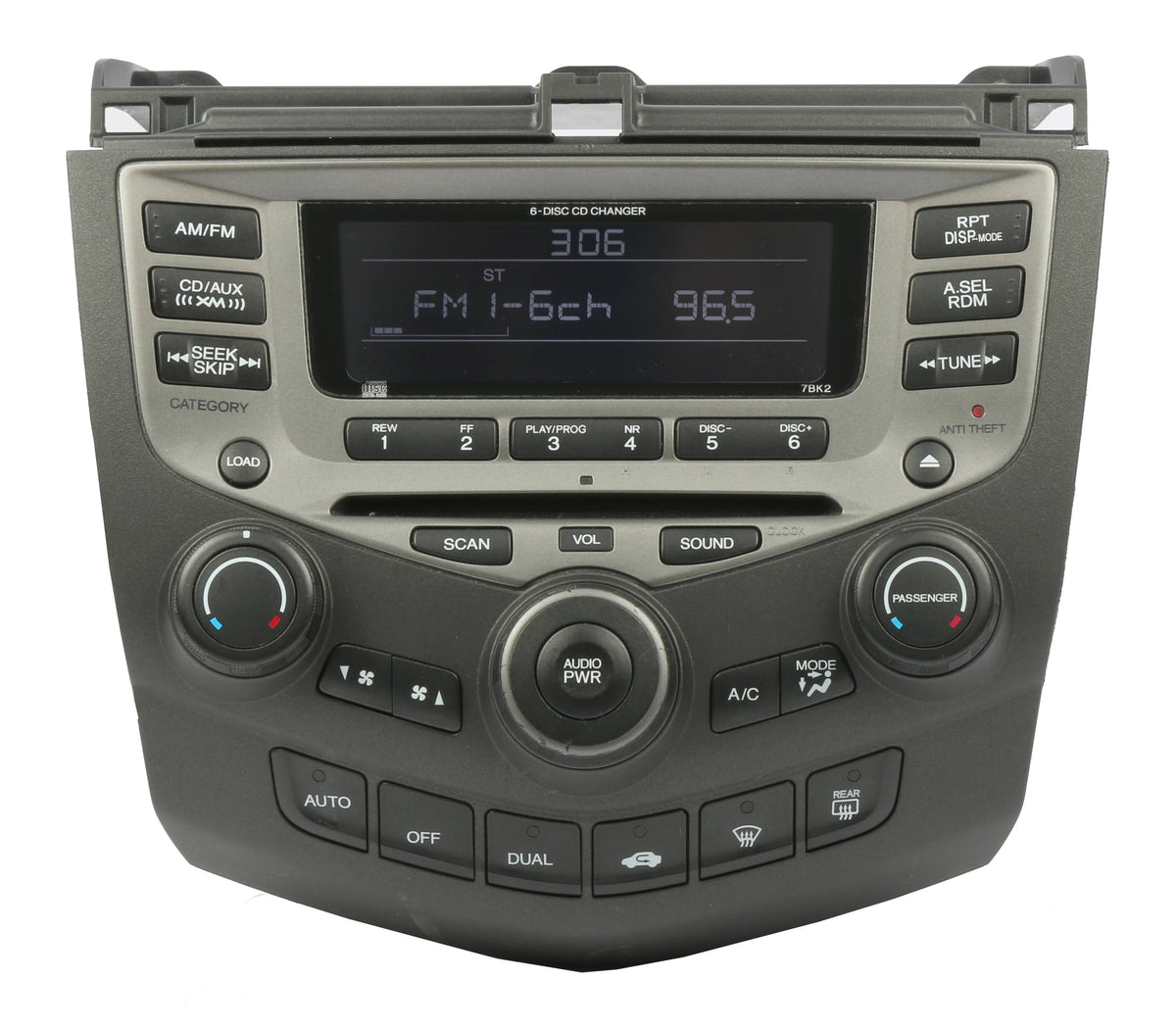 Black AM FM Radio 6 Disc CD Player Y5548