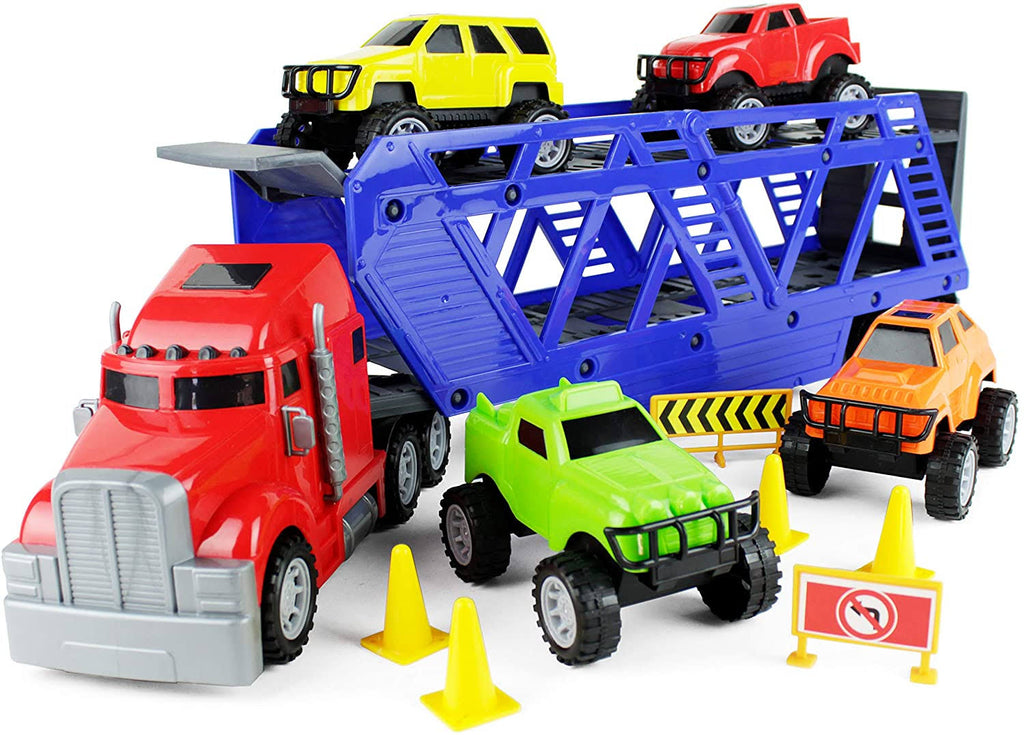 5-in-1 Truck Carrier Toy with Trailer Y565