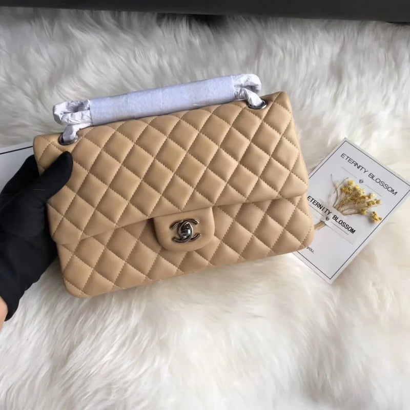 Apricot Medium Lambskin Leather Flap Bag U276