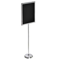 2 Sided Slide in Frame Sign Holder with Metal Pedestal Stand 24in. x 18in. Silver V887042