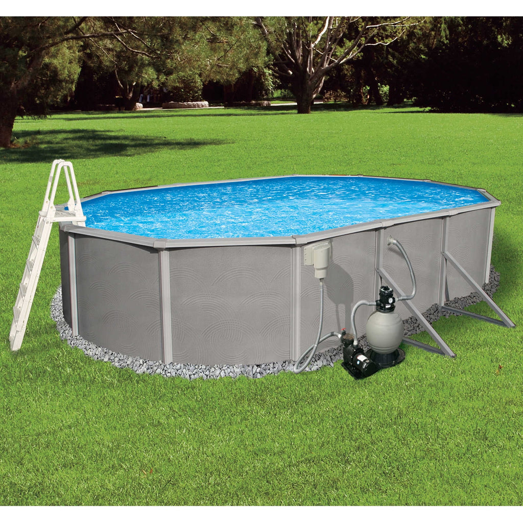 18-ft x 33-ft Oval 52-in Deep Metal Wall Swimming Pool Z3811