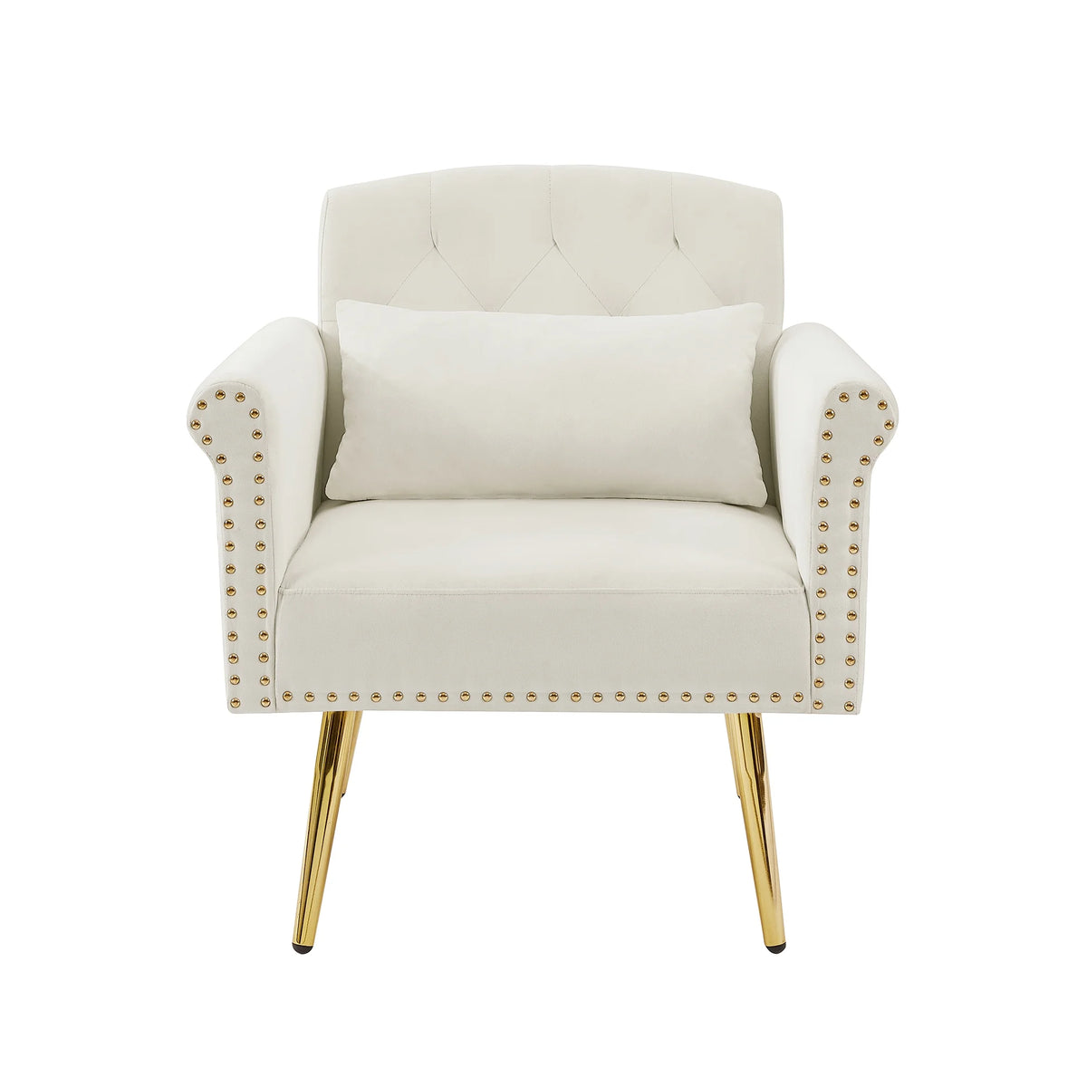 Velvet Armchair with Metal Legs D4984