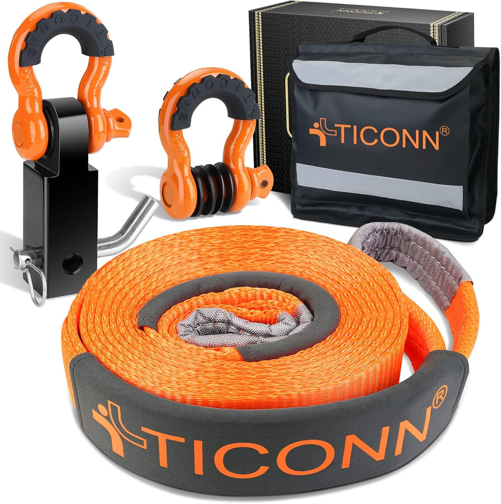 Recovery Tow Strap with Tree Saver, 35,000 lbs Break Strength S39829