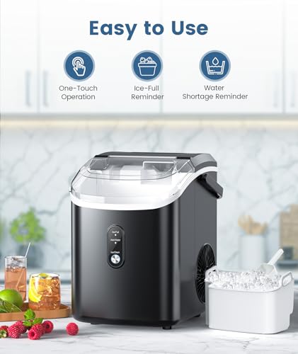 Countertop Nugget Ice Maker with Soft Chewable Ice, 34Lbs/24H, Self-Cleaning Y4183