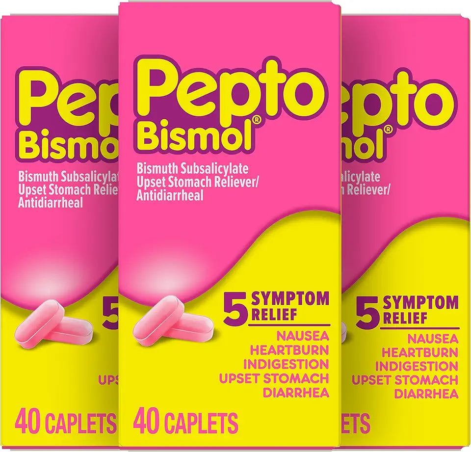 Caplets for Nausea, Heartburn, Indigestion, Upset Stomach, and Diarrhea, 120 Total X318