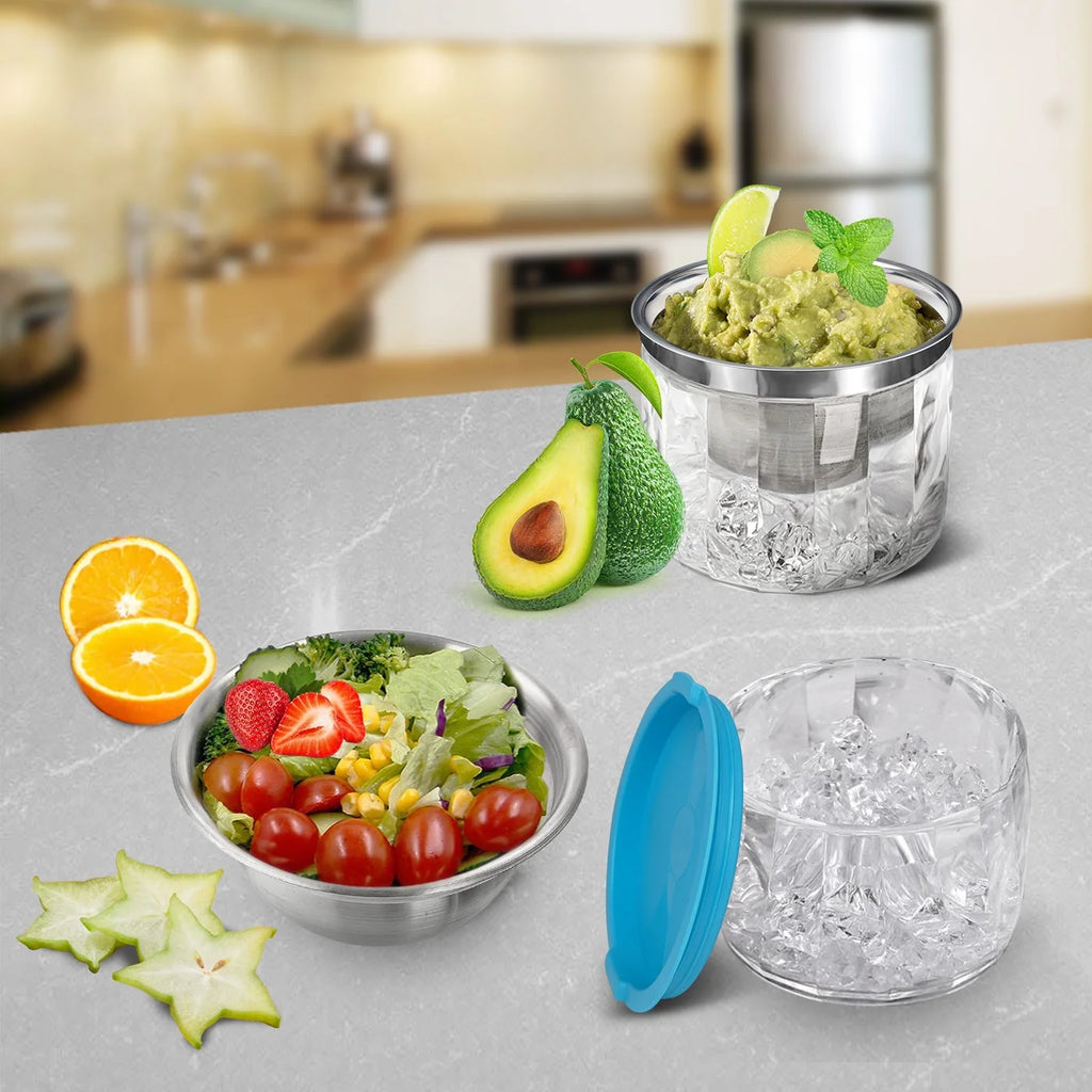 Clear 2Pack 25oz Serving Bowl with Acrylic Base P7040