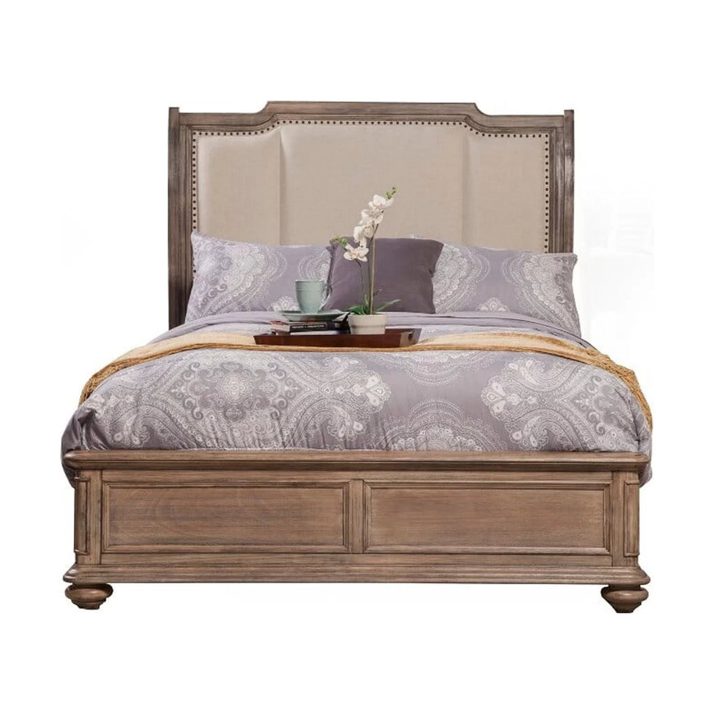 Queen Size Upholstered Sleigh Bed F43559