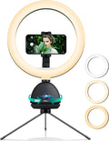 Auto Face Tracking Phone Holder with 10'' Selfie Ring Light and Tripod Stand R96946