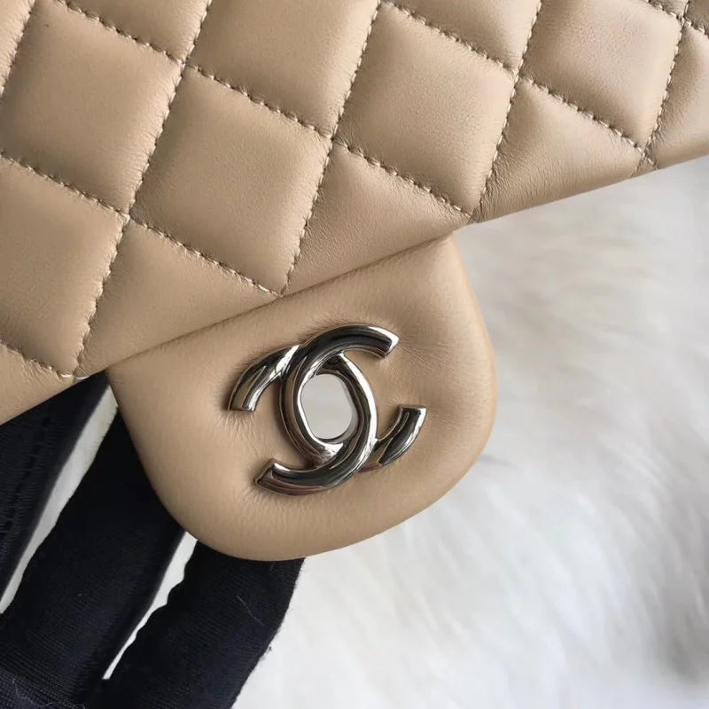 Apricot Medium Lambskin Leather Flap Bag U276