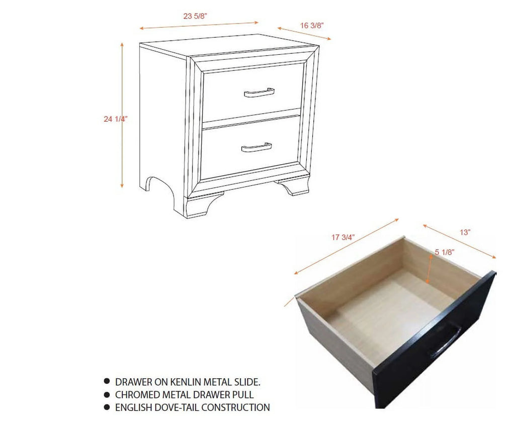 5 Piece Queen Size Gray Wood Bedroom Set X968