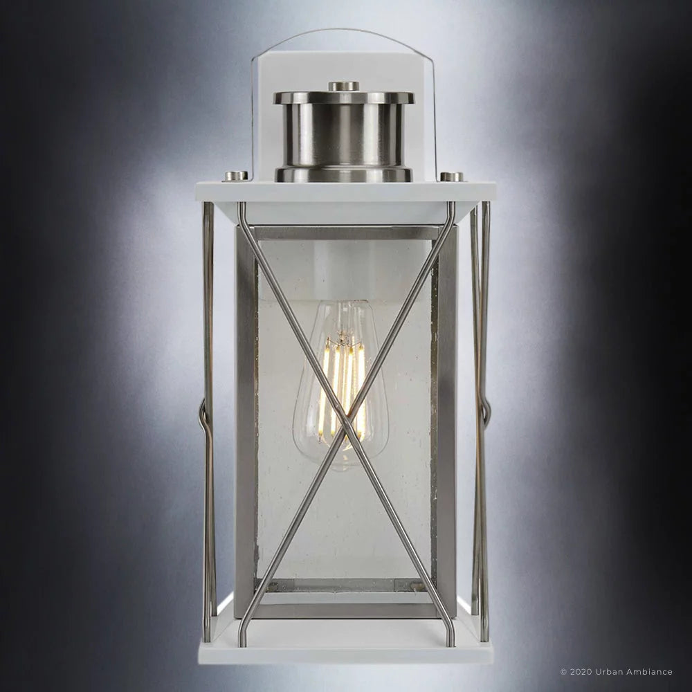 16''H Stainless Steel Outdoor Wall Sconce with Shatterproof Glass O973