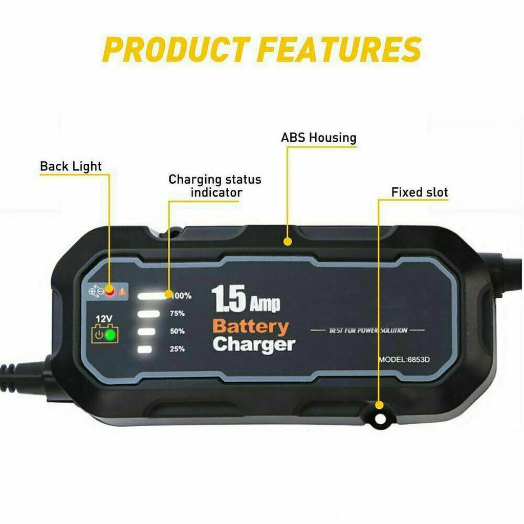 12V Smart Car Battery Charger with Digital Display Y523889