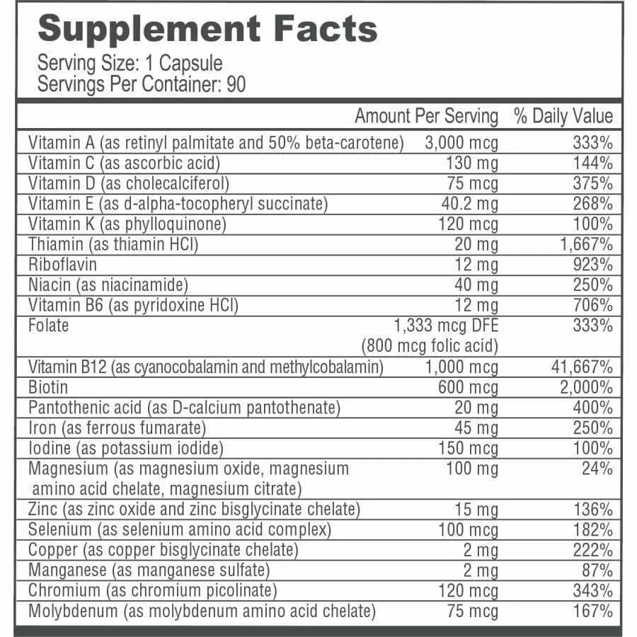 Bariatric Multivitamin Capsules 1-Month Supply C12901