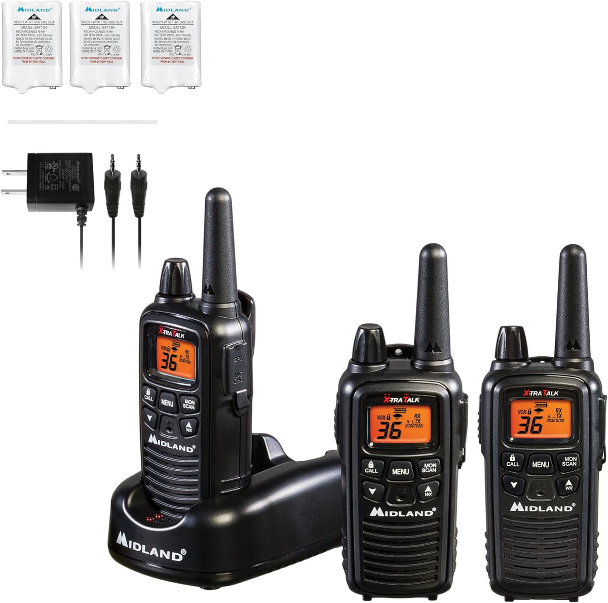36 Channel FRS Two-Way Radio Walkie Talkie Pair Pack Black G497672