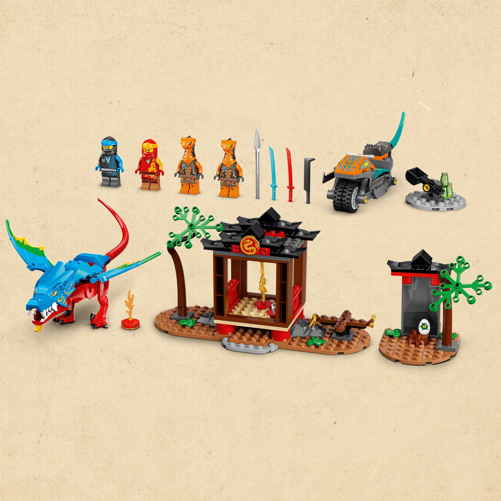 Ninja Dragon Temple Set with Toy Motorcycle and Minifigures O99625