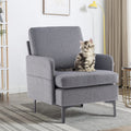Velvet Upholstered Accent Chair with Wood Legs W317