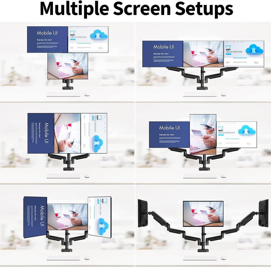 Triple Monitor Desk Mount for 3 Screens Up to 27 inch I17582