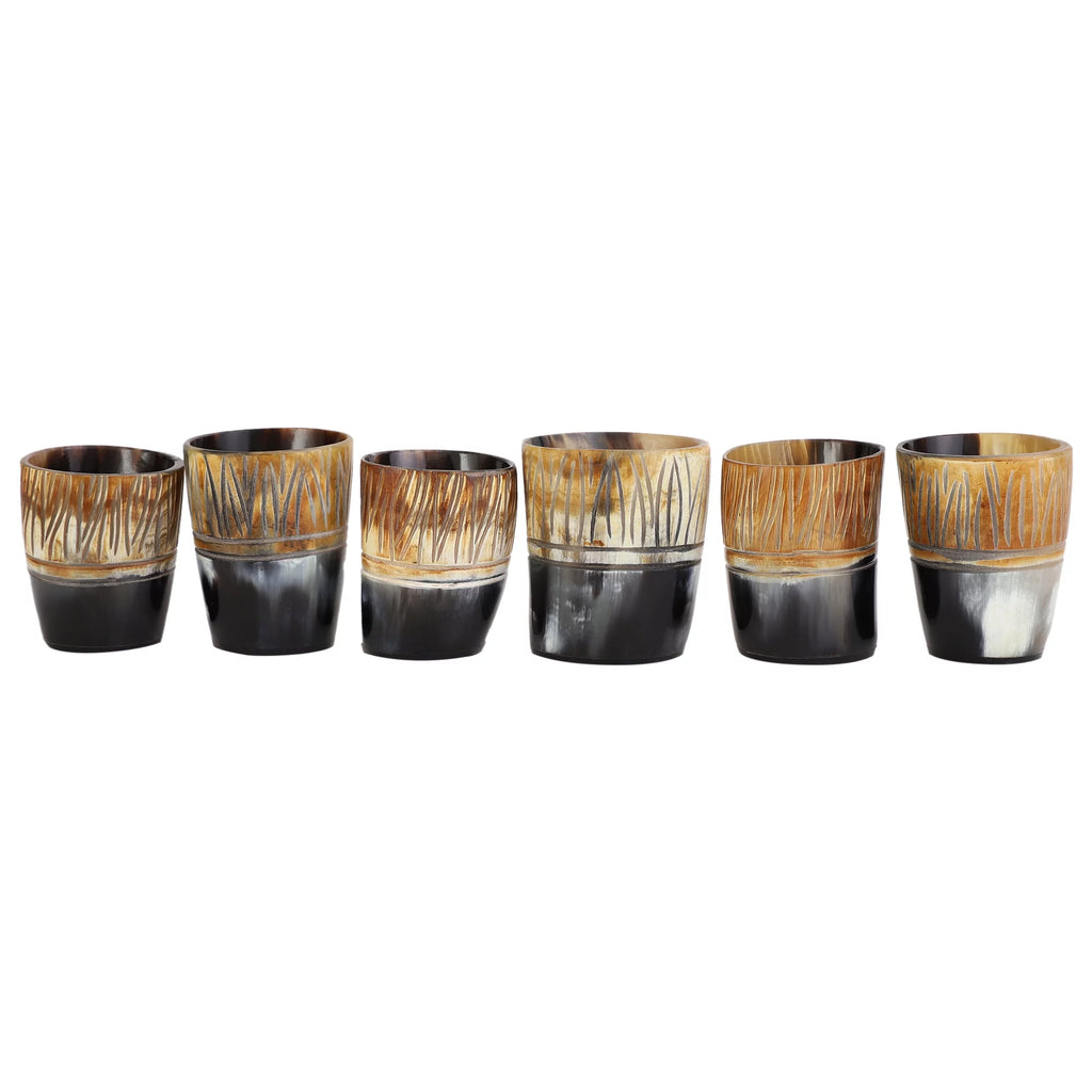 Drinking Horn Shot Cup Glass Ceramic Food Safe 6 Pack O258